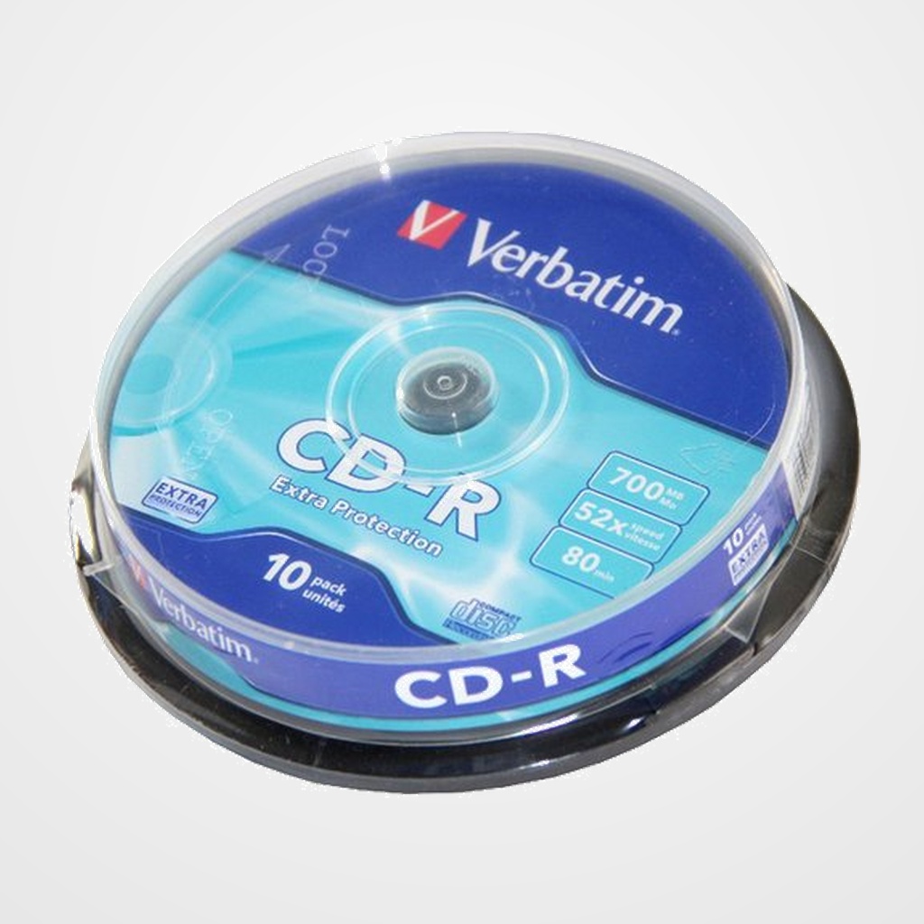 CD-ROM VERBATIM 700MB 52x SPINDLE 10 DATALIFE (Incluye Canon LPI de 0.80)
