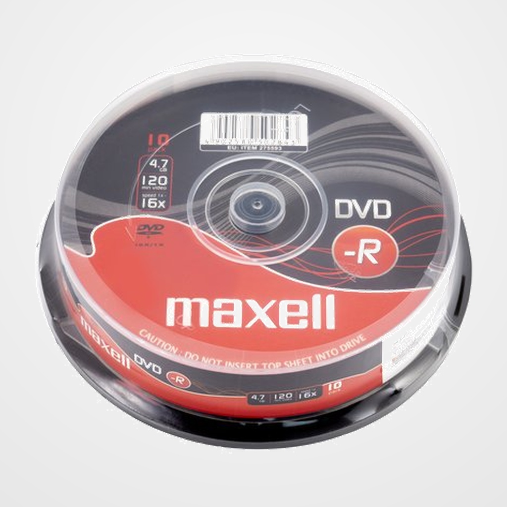 DVD -R MAXELL 4.7GB 16x SPINDLE 10 (Incluye Canon LPI de 2.10) (M168)