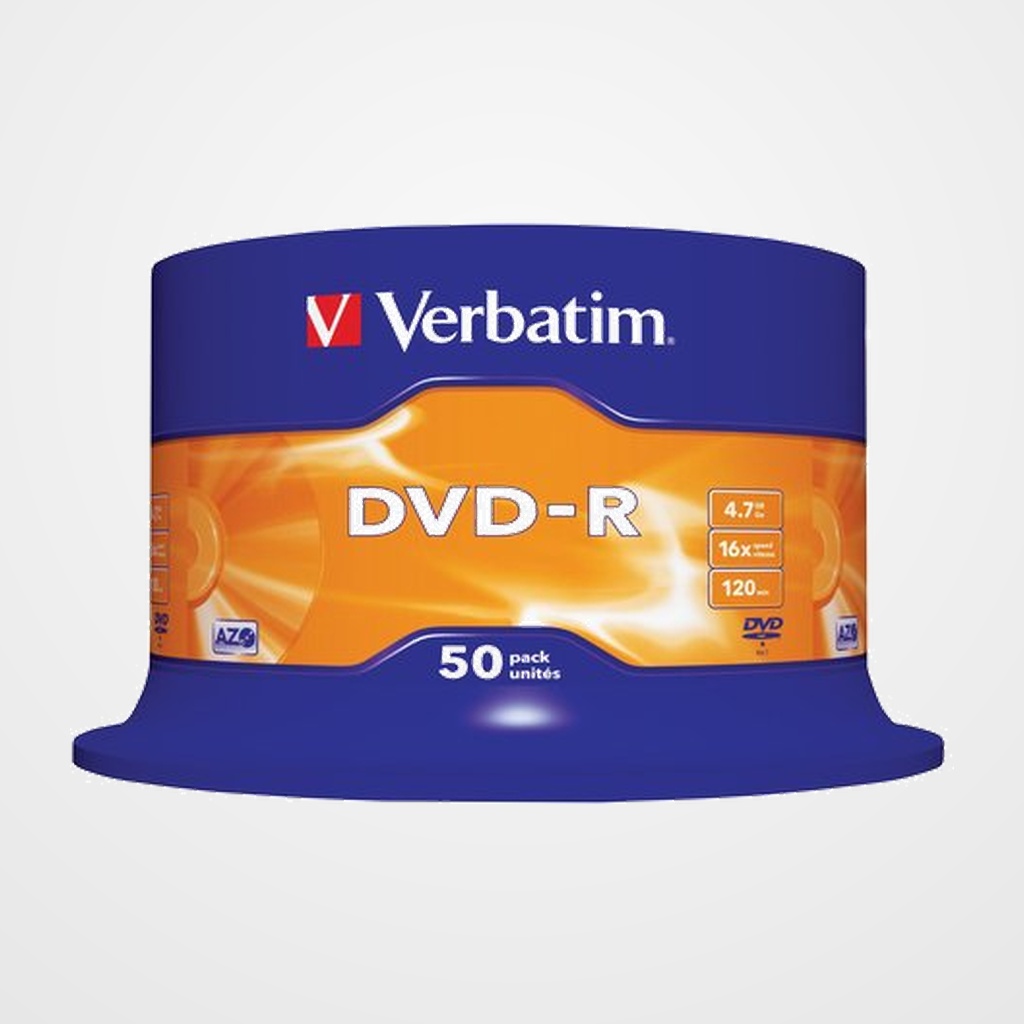 DVD -R VERBATIM 4.7GB 16x SPINDLE 50 (Incluye Canon LPI de 10.50)