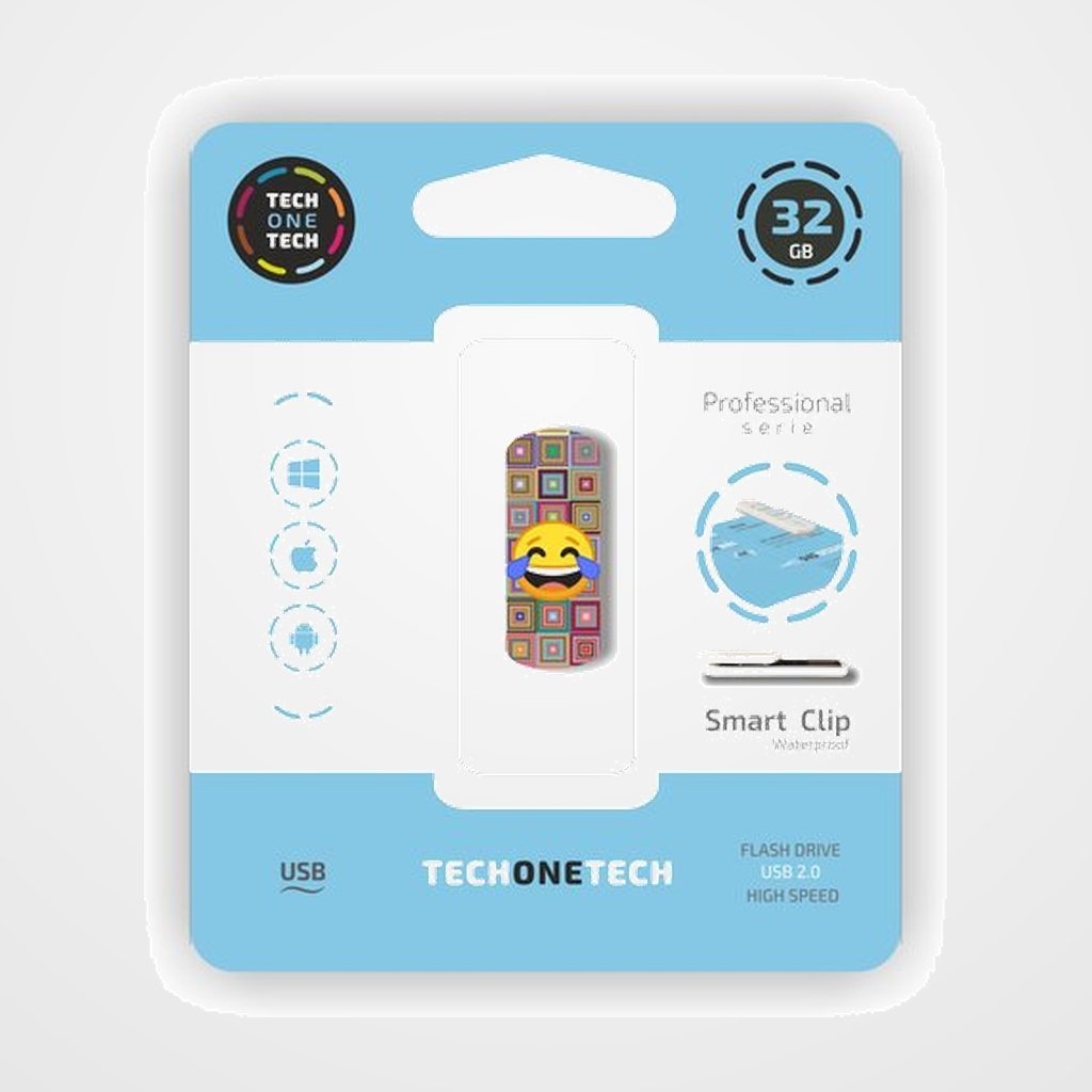 MEMORIA USB 32GB TECH-ONE-TECH EMOJI ME PARTO 2.0 (Incluye Canon LPI de 0.24)