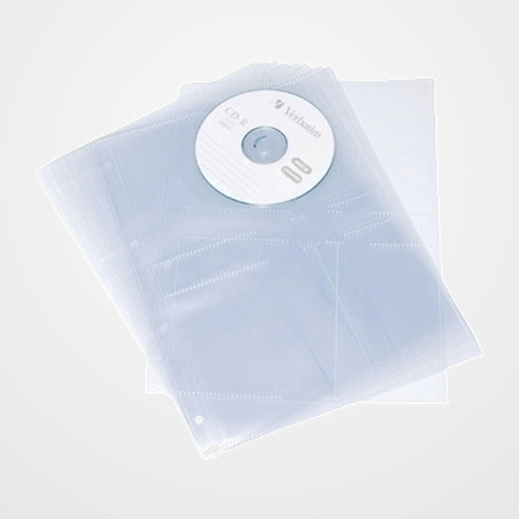 FUNDA CD/DVD GRAFOPLAS PP A4 con 4 TALAD. BOLSA DE 10 (110µ)