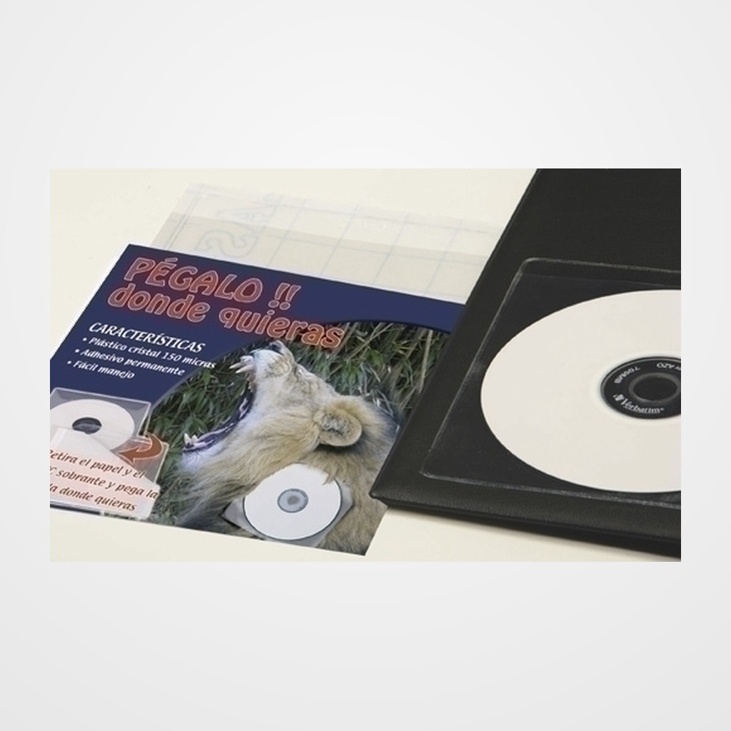 FUNDA CD/DVD IBERPLAS PVC 130x130 ADHESIVA (140µ) PAQUETE de 100