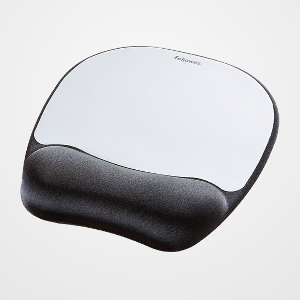 ALFOMBRILLA RATON FELLOWES MEMORY FOAM CON REPOSAMUÑECAS PLATEADO