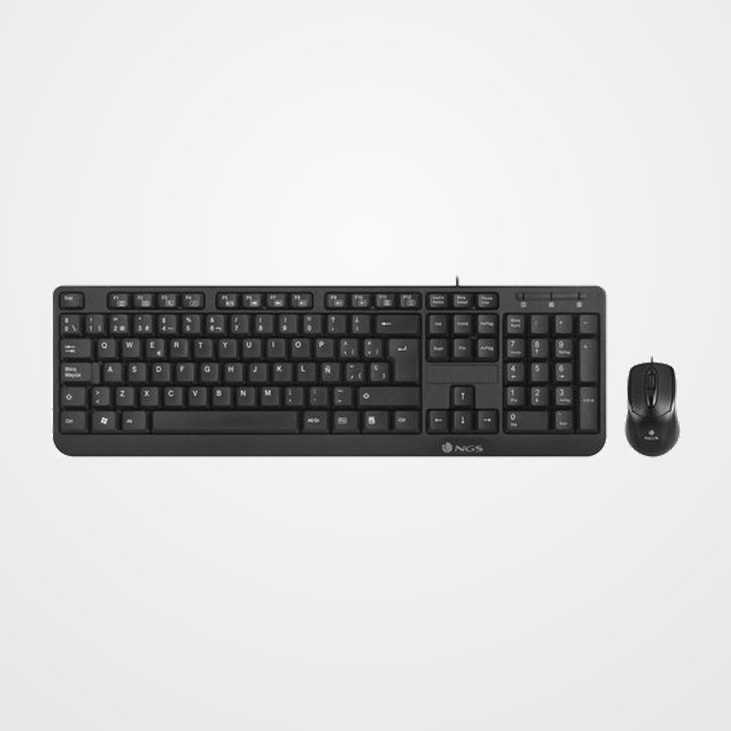 [42501389] TECLADO Y RATON NGS COCOA USB NEGRO