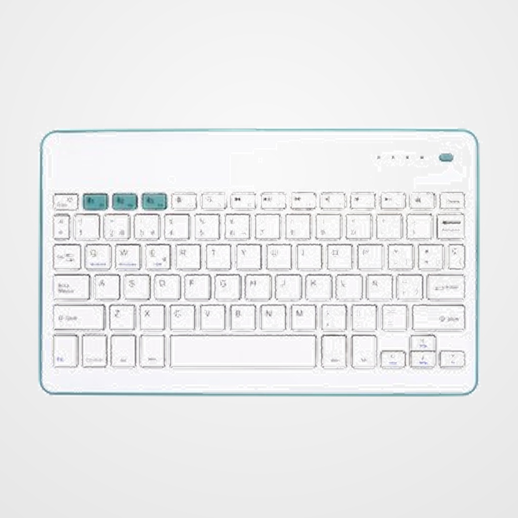 TECLADO SILVER HT QWERTY BLUETOOTH BLANCO Y AZUL