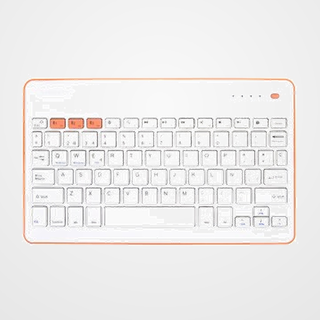 TECLADO SILVER HT QWERTY BLUETOOTH BLANCO Y MELOCOTON