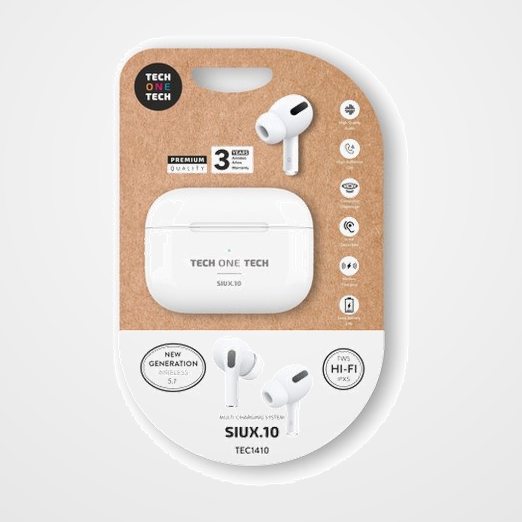 AURICULARES TECH-ONE-TECH SIUX.10 BLUETOOTH MICROFONO INTEGRADO BLANCO