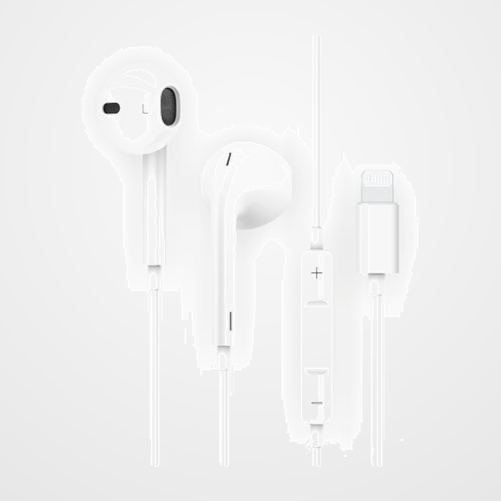 AURICULARES TECH-ONE-TECH HIP DE BOTON CON CONECTOR LIGHTNING MICROFONO INTEGRADO BLANCO