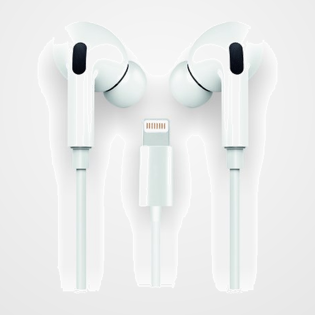 AURICULARES TECH-ONE-TECH HOP DE BOTON CON CONECTOR LIGHTNING MICROFONO INTEGRADO BLANCO
