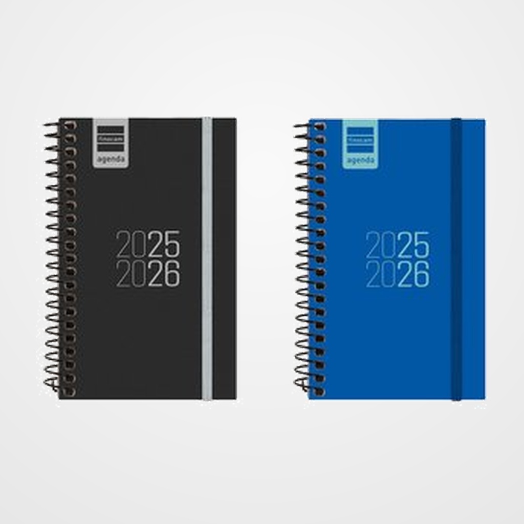 AGENDA ESCOLAR (2025-26) FINOCAM CATALAN ESPIR ESPIRAL tapa PP S/V APAIS. E3 79x127 con GOMA ASSORTIMENT PACK DE 6