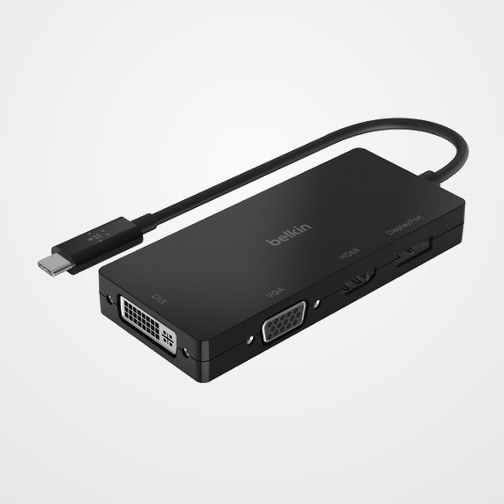 ADAPTADOR BELKIN USB-C A HDMI, VGA, DISPLAYPORT DVI 4Kx2K a 60 Hz