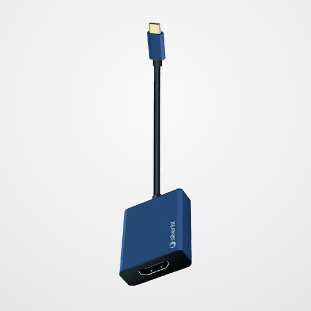 ADAPTADOR SILVER HT USB-C A HDMI 4K AZUL NAVY
