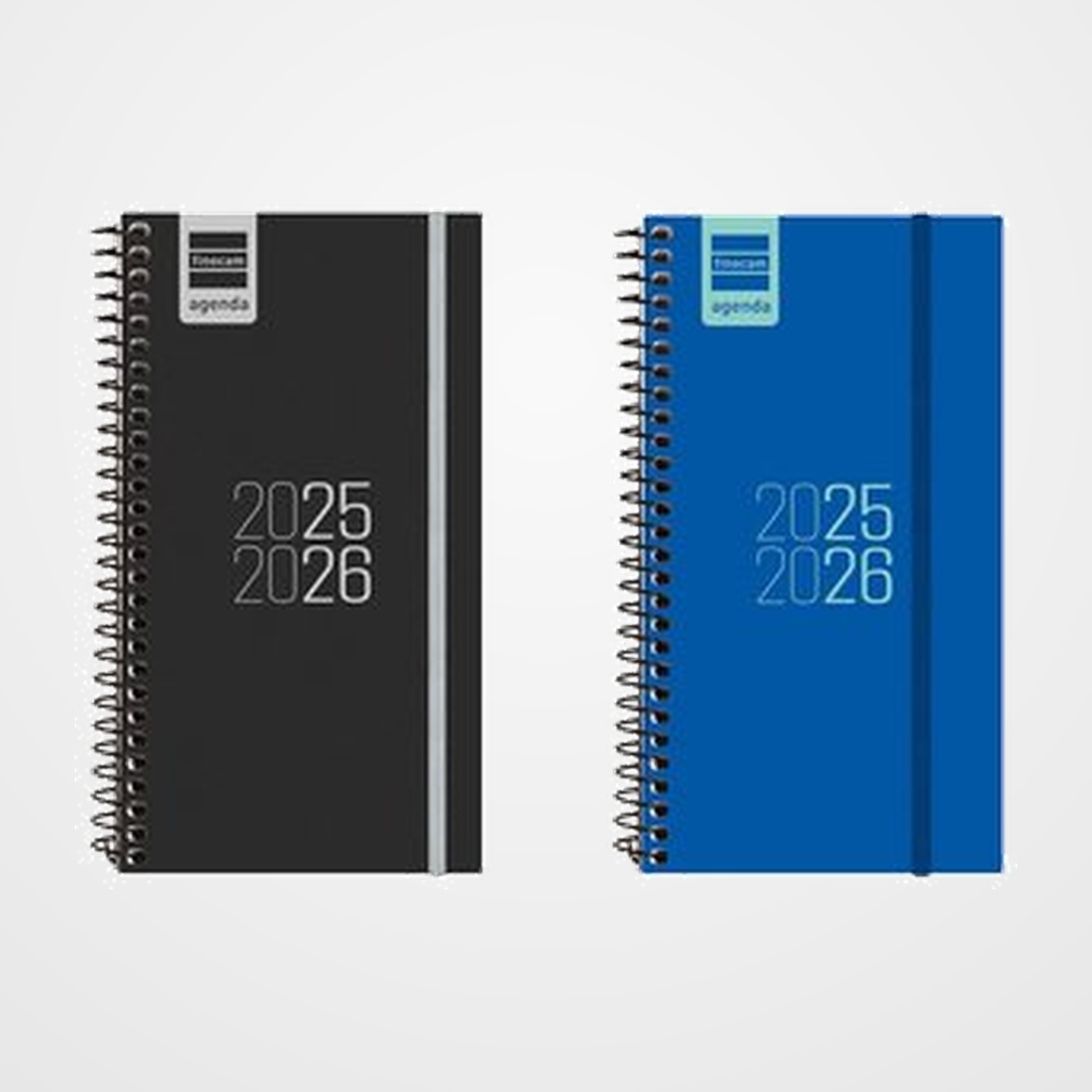 [82503829] AGENDA ESCOLAR (2025-26) FINOCAM CATALAN ESPIR ESPIRAL tapa PP S/V APAIS. E9 94x171 con GOMA ASSORTIMENT PACK DE 9