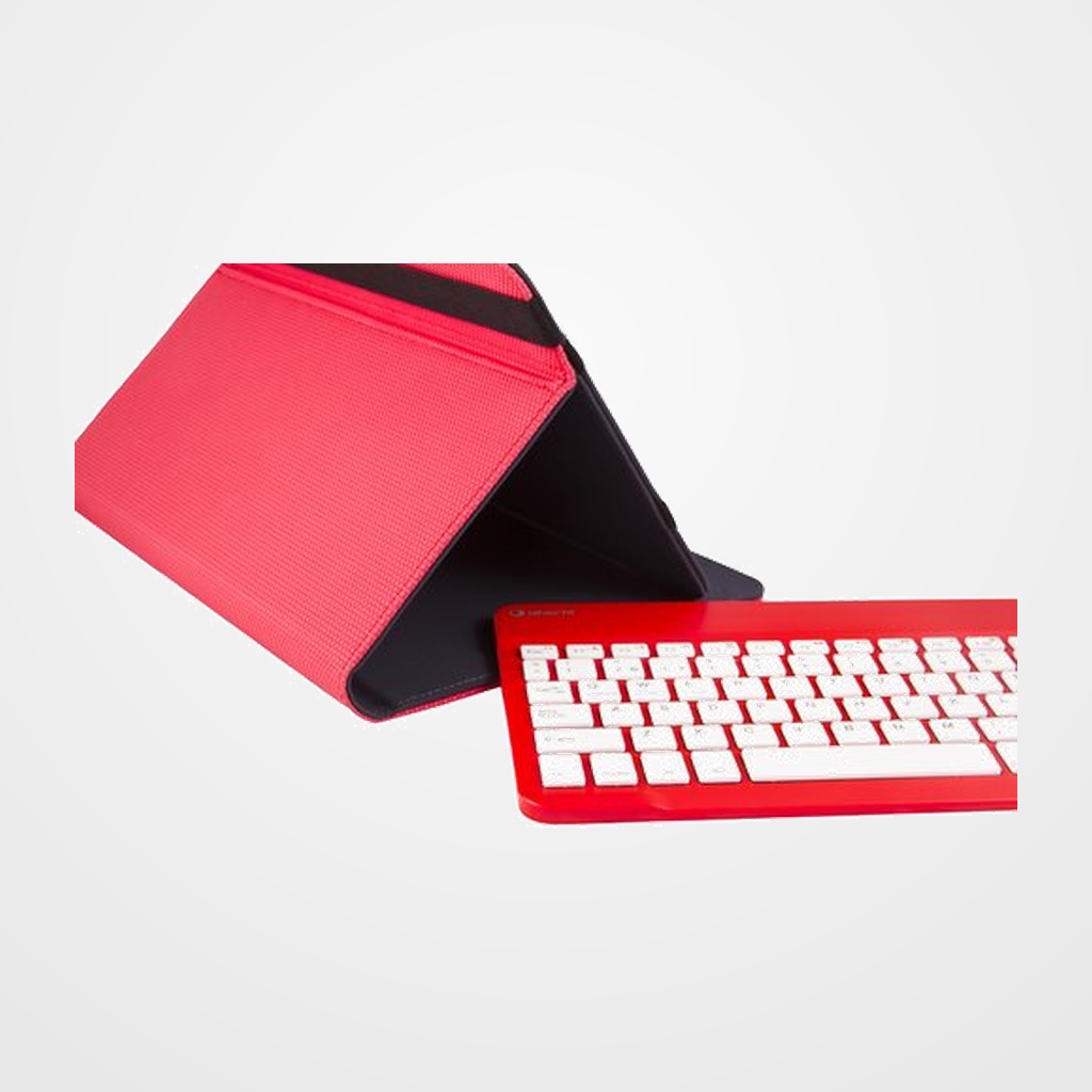 FUNDA TABLET SILVER HT UNIVERSAL 9 -11  CON TECLADO BLUETOOTH GRIPCASE ROJO