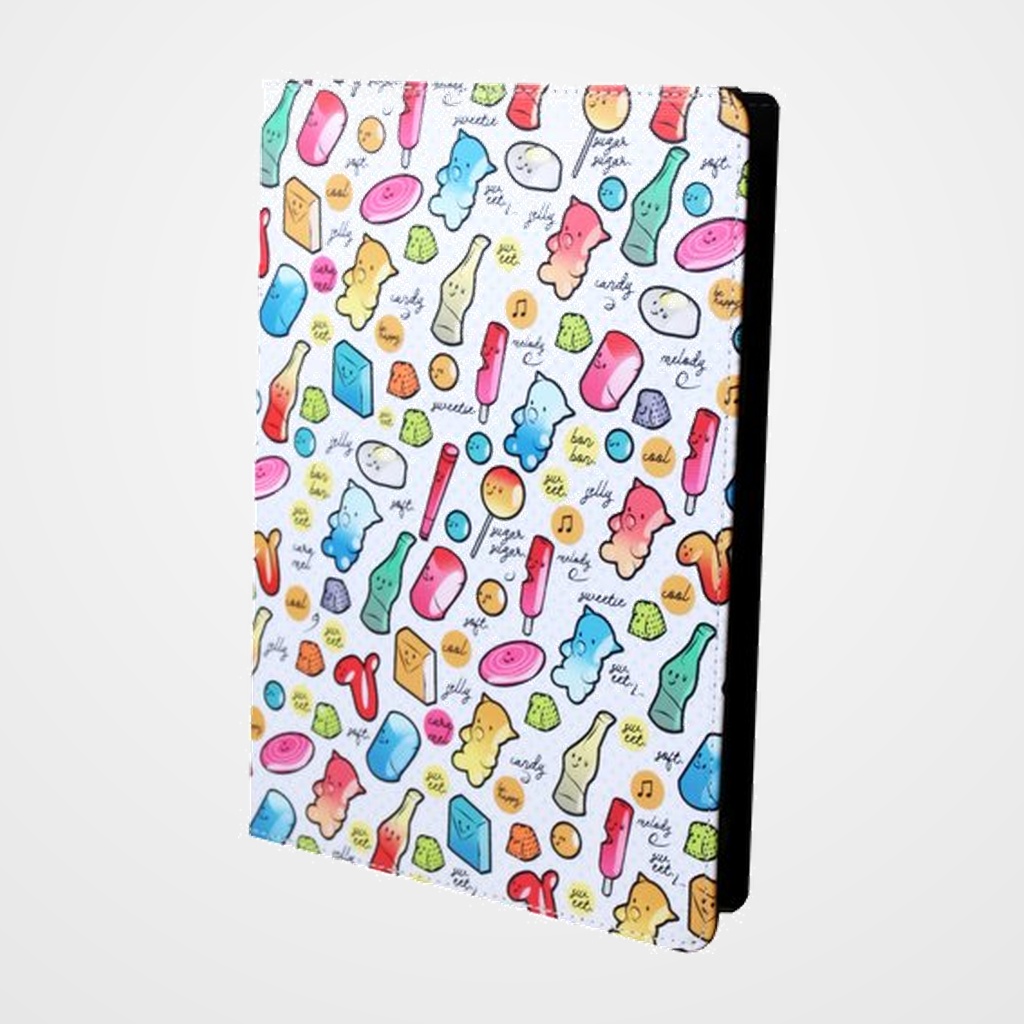 FUNDA TABLET SILVER HT ESTAMPADA UNIVERSAL 9 -11  COOL CANDY WHITE&BLUE