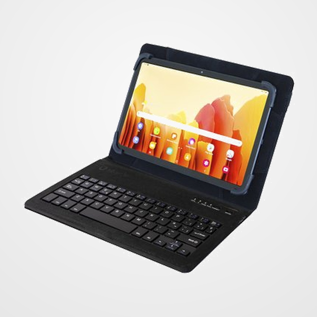 FUNDA TABLET SILVER HT UNIVERSAL WAVE 9 -11  CON TECLADO CABLE MICRO USB/USB-C NEGRO