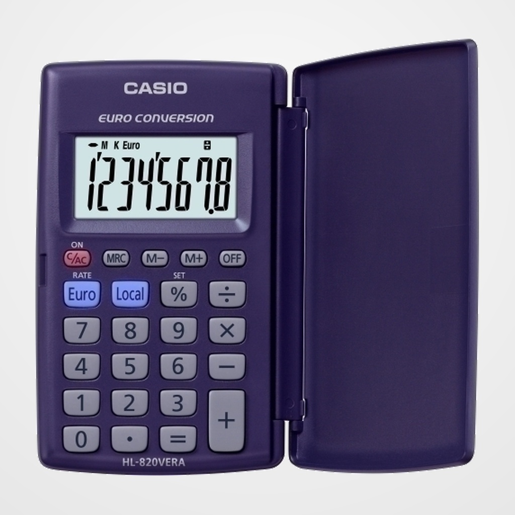 CALCULADORA de BOLSILLO CASIO  8 DIGITOS HL-820 VERA con TAPA