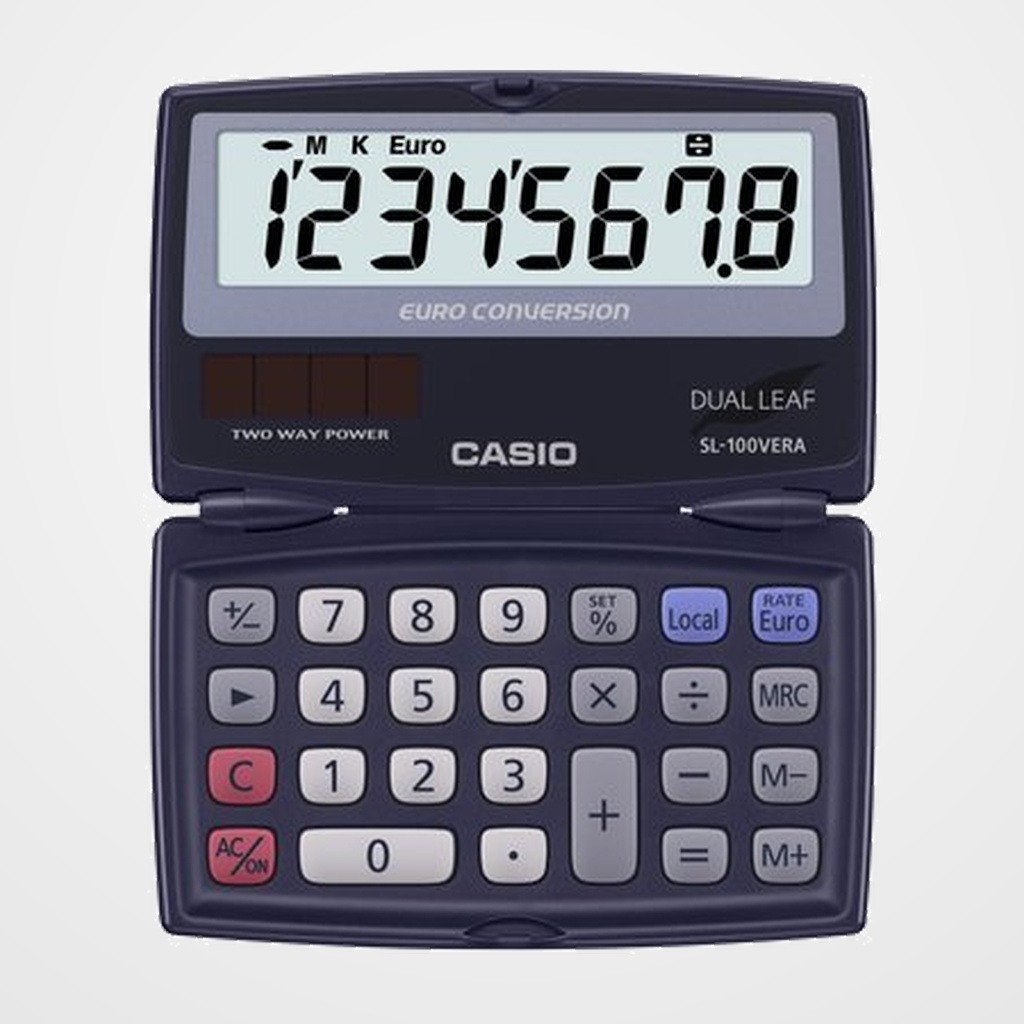 CALCULADORA de BOLSILLO CASIO  8 DIGITOS SL-100 VERA plegable