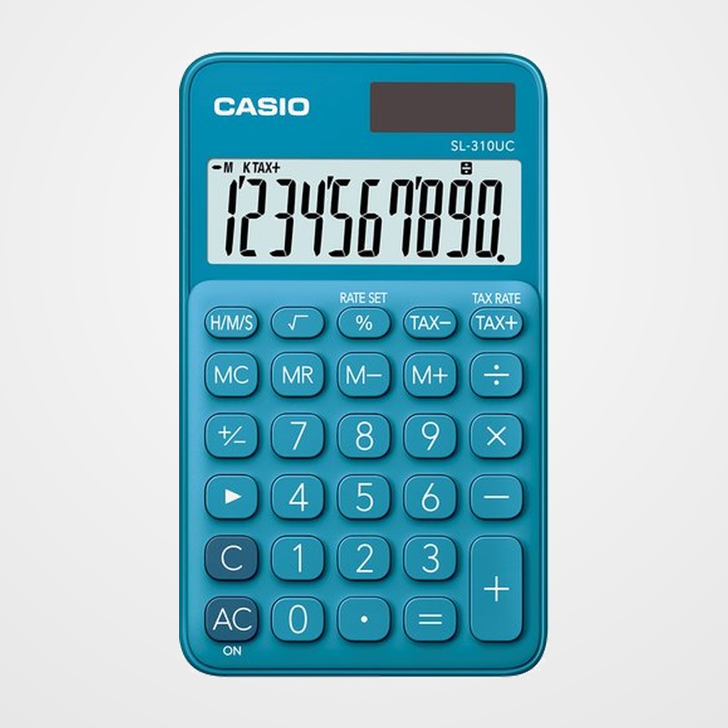 CALCULADORA de BOLSILLO CASIO 10 DIGITOS SL-310 AZUL