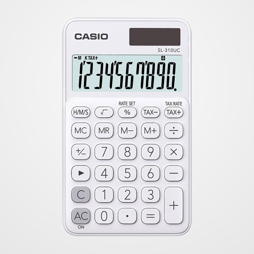 CALCULADORA de BOLSILLO CASIO 10 DIGITOS SL-310 BLANCO
