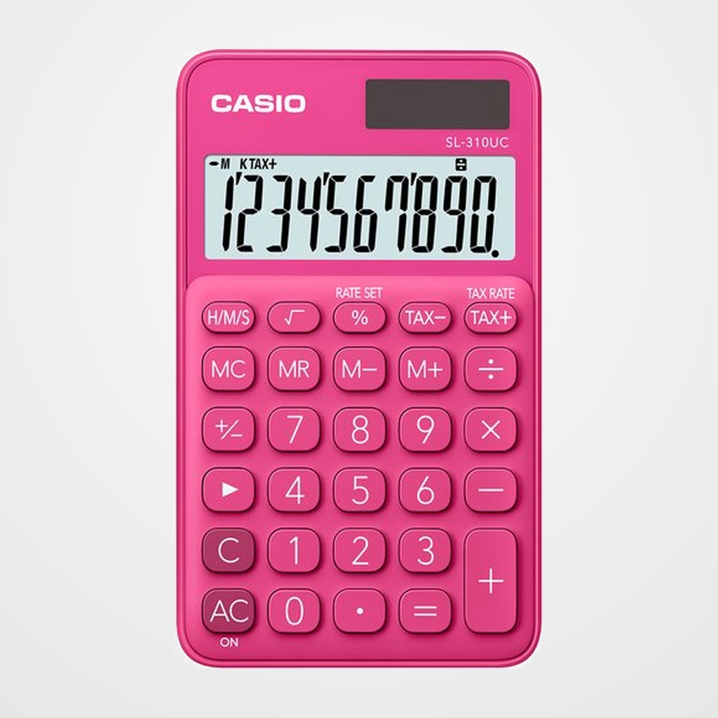 CALCULADORA de BOLSILLO CASIO 10 DIGITOS SL-310 UC ROJO