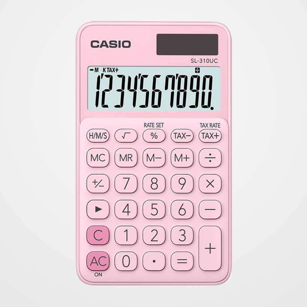 CALCULADORA de BOLSILLO CASIO 10 DIGITOS SL-310 ROSA