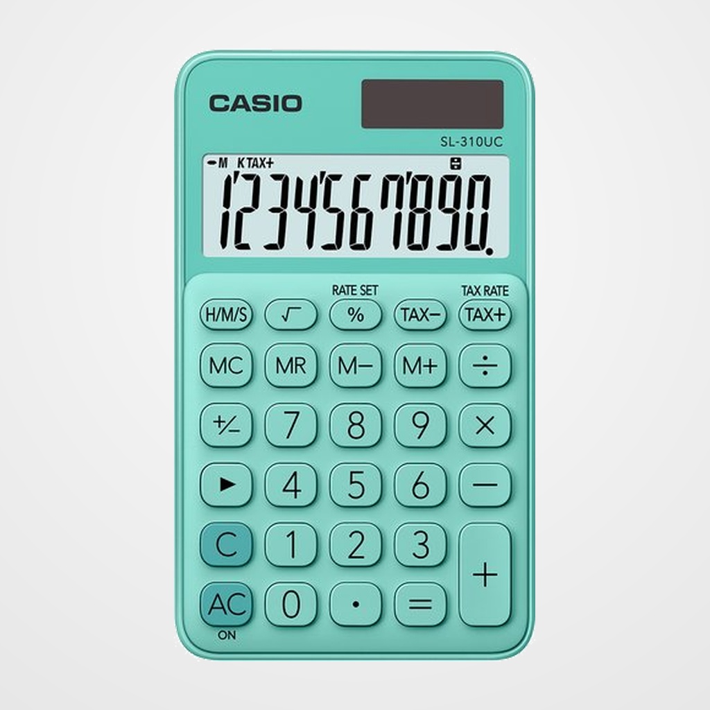 CALCULADORA de BOLSILLO CASIO 10 DIGITOS SL-310 VERDE