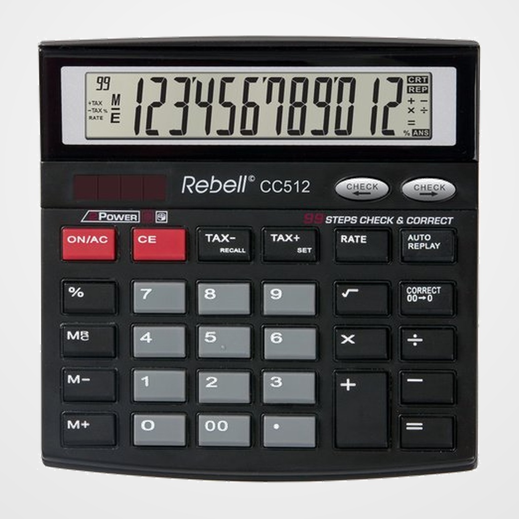 [15401548] CALCULADORA SOBREMESA REBELL 12 DIGITOS CC512 BX