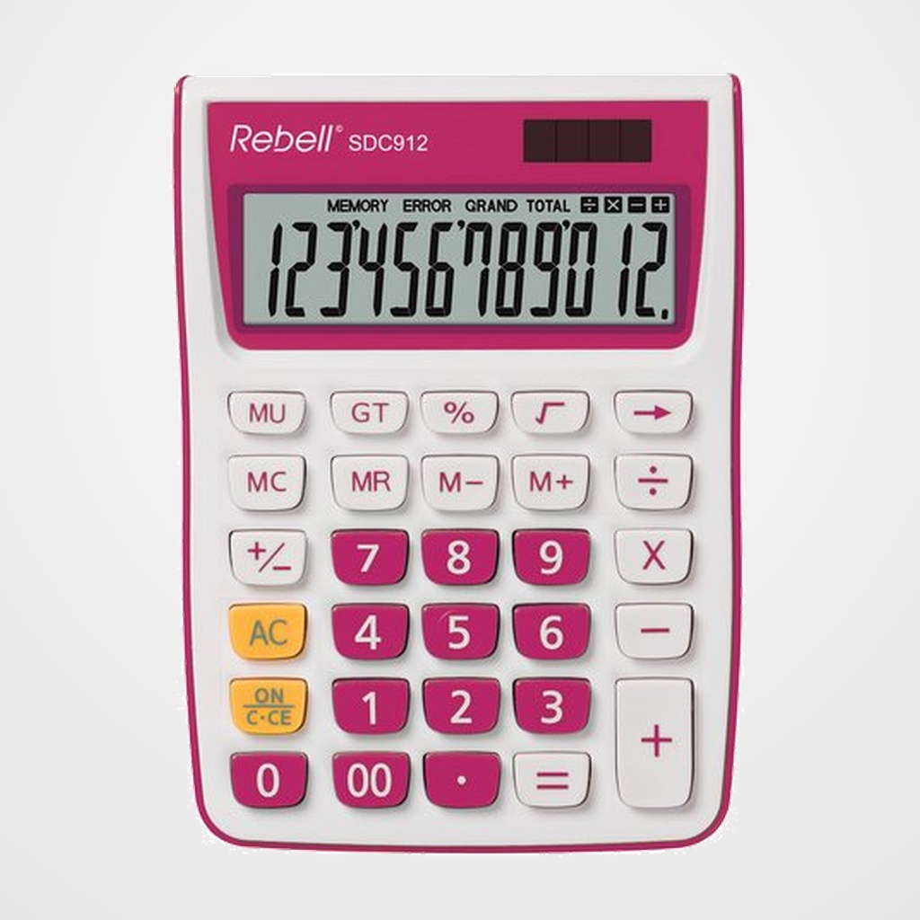 CALCULADORA SOBREMESA REBELL 12 DIGITOS SDC-912 ROSA