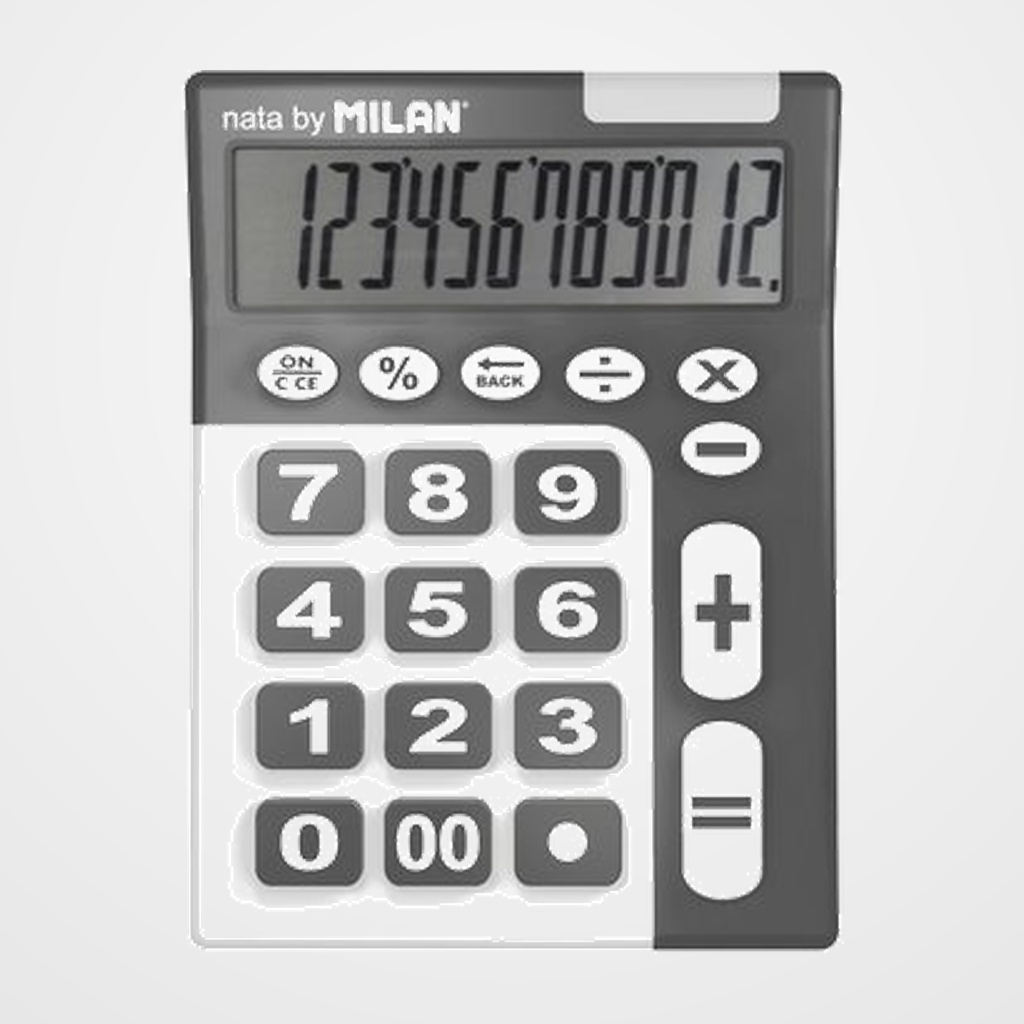 CALCULADORA SOBREMESA MILAN 12 DIGITOS (teclas grandes goma)