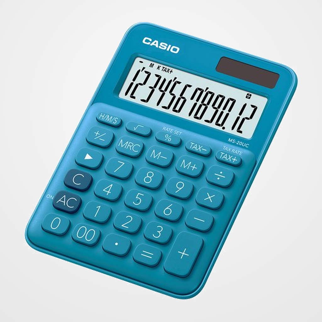 CALCULADORA SOBREMESA CASIO 12 DIGITOS MS-20 AZUL