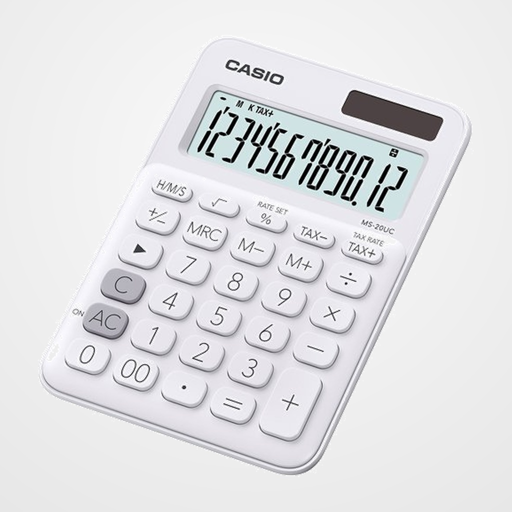 CALCULADORA SOBREMESA CASIO 12 DIGITOS MS-20 BLANCO
