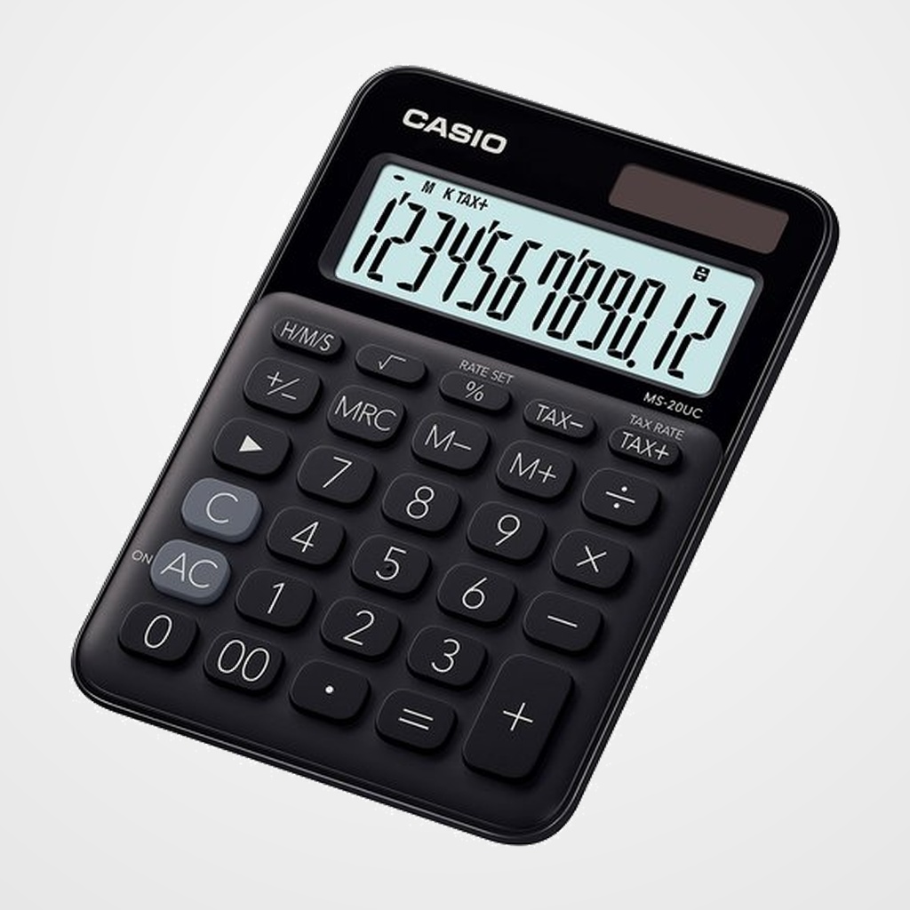 CALCULADORA SOBREMESA CASIO 12 DIGITOS MS-20 NEGRO