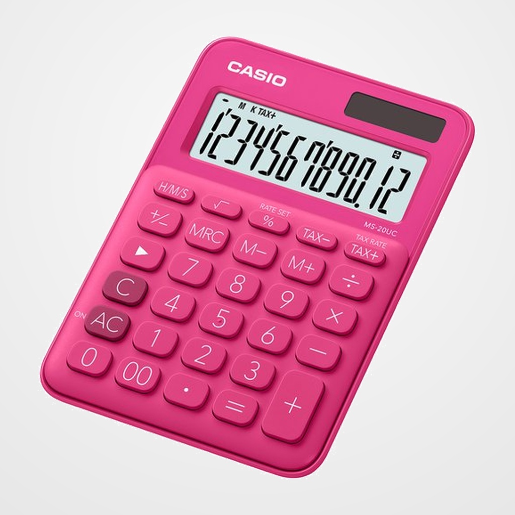 CALCULADORA SOBREMESA CASIO 12 DIGITOS MS-20UC ROJO