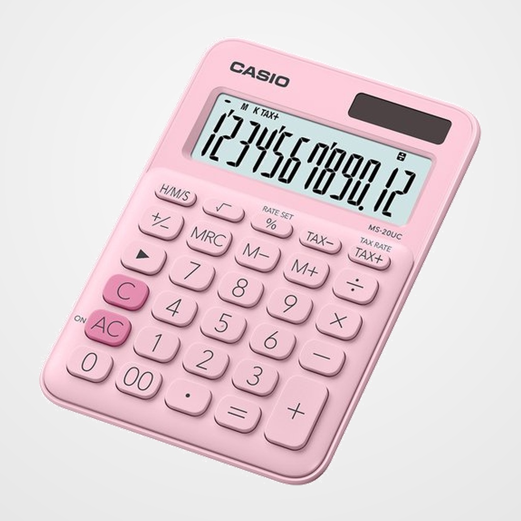 CALCULADORA SOBREMESA CASIO 12 DIGITOS MS-20 ROSA
