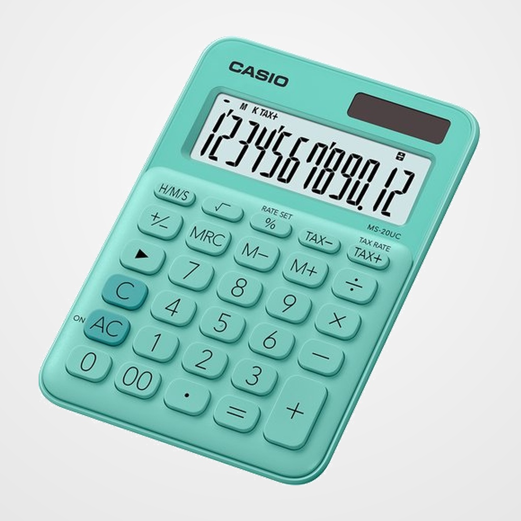 CALCULADORA SOBREMESA CASIO 12 DIGITOS MS-20UC VERDE