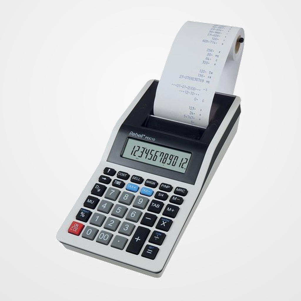 CALCULADORA IMPRESORA REBELL 12 DIGITOS PDC10 WB