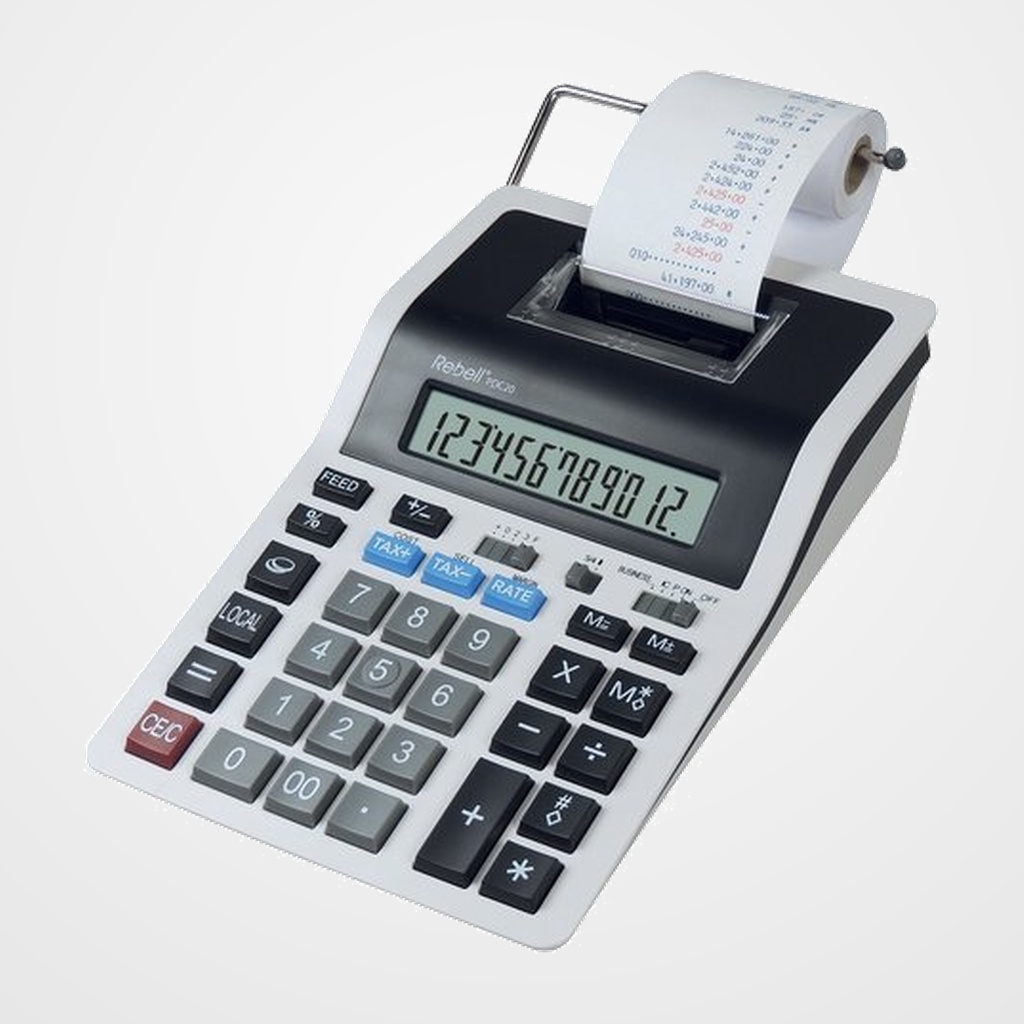 CALCULADORA IMPRESORA REBELL 12 DIGITOS PDC20 WB