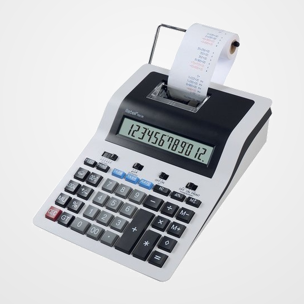 CALCULADORA IMPRESORA REBELL 12 DIGITOS PDC30 WB