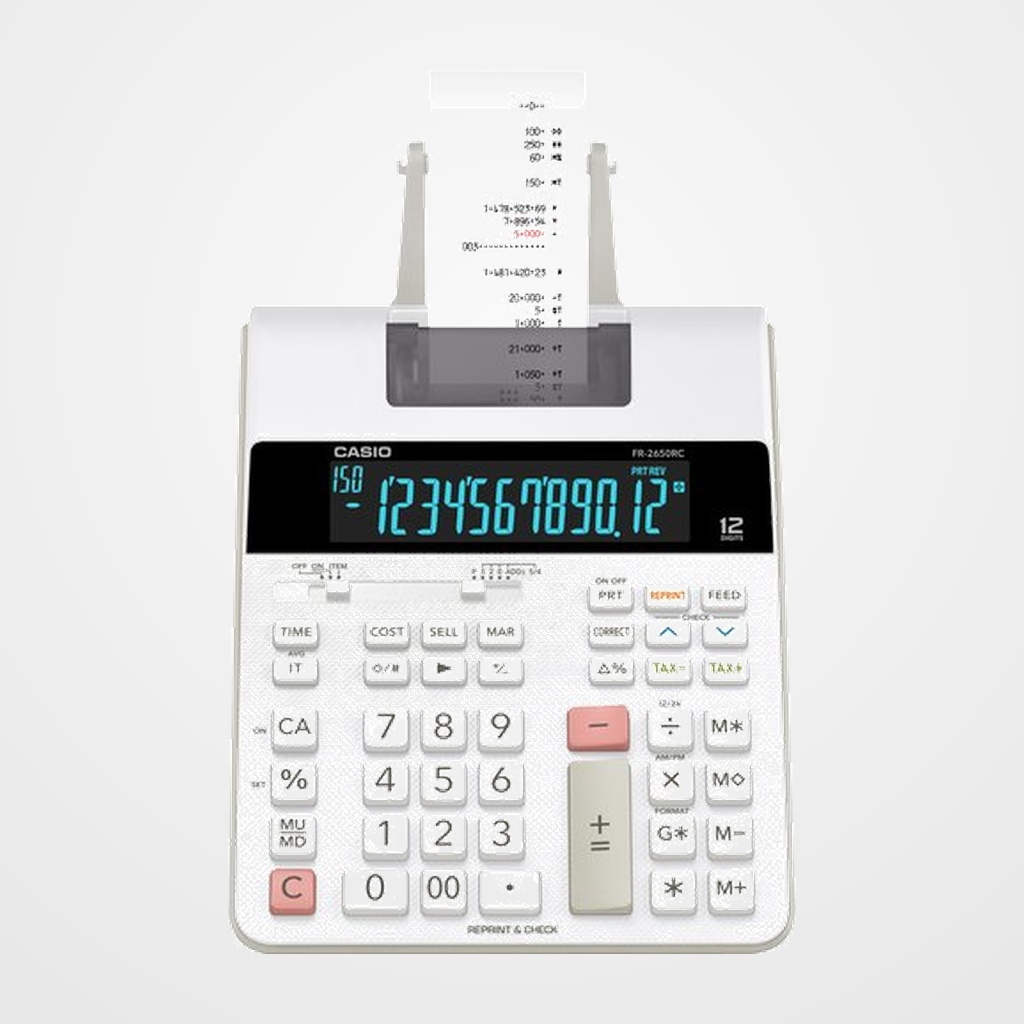 CALCULADORA IMPRESORA CASIO 12 DIGITOS FR-2650RC