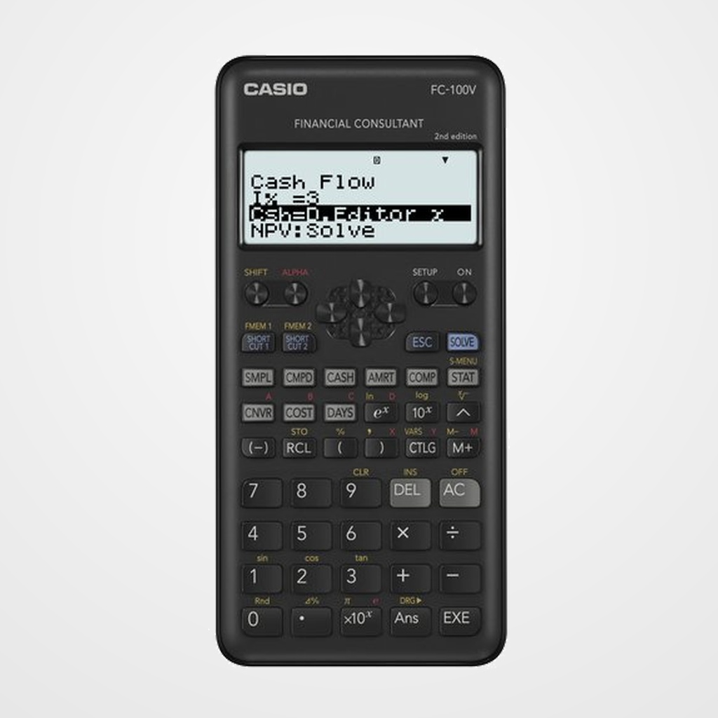 CALCULADORA FINANCIERA CASIO 10+2 DIGITOS FC-100V-2 (4 líneas)