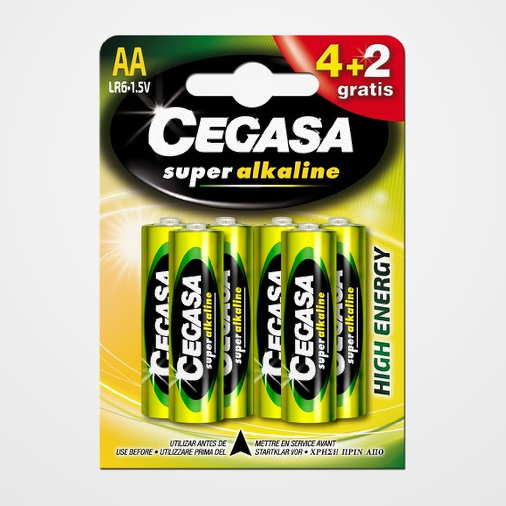 PILAS CEGASA AA PLUS (MN1500-LR06) BLISTER DE 6 (4+2 gratis)