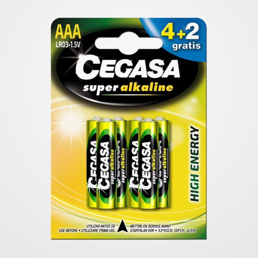 PILAS CEGASA AAA PLUS (MN2400-LR03) BLISTER DE 6 (4+2 gratis)