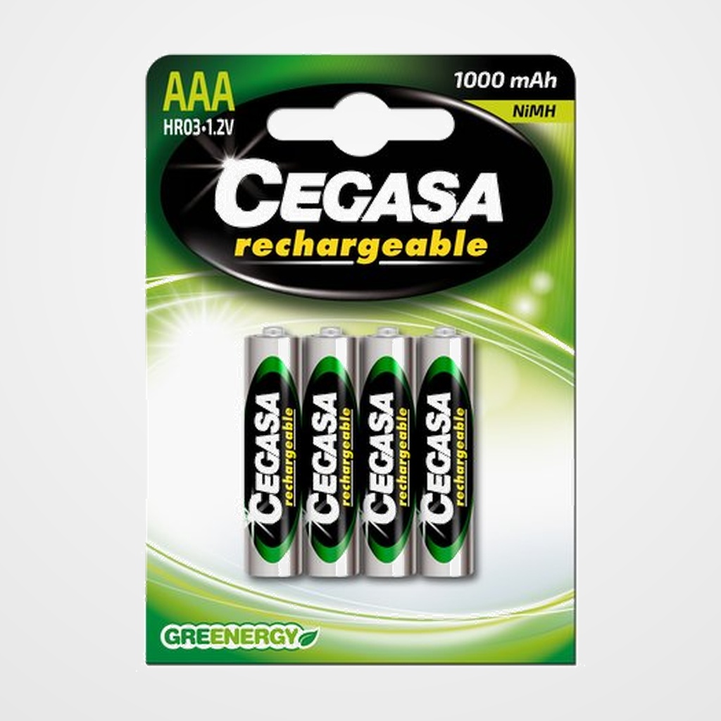 PILAS RECARGABLES CEGASA HR03 AAA 1000 MAH BLISTER DE 4
