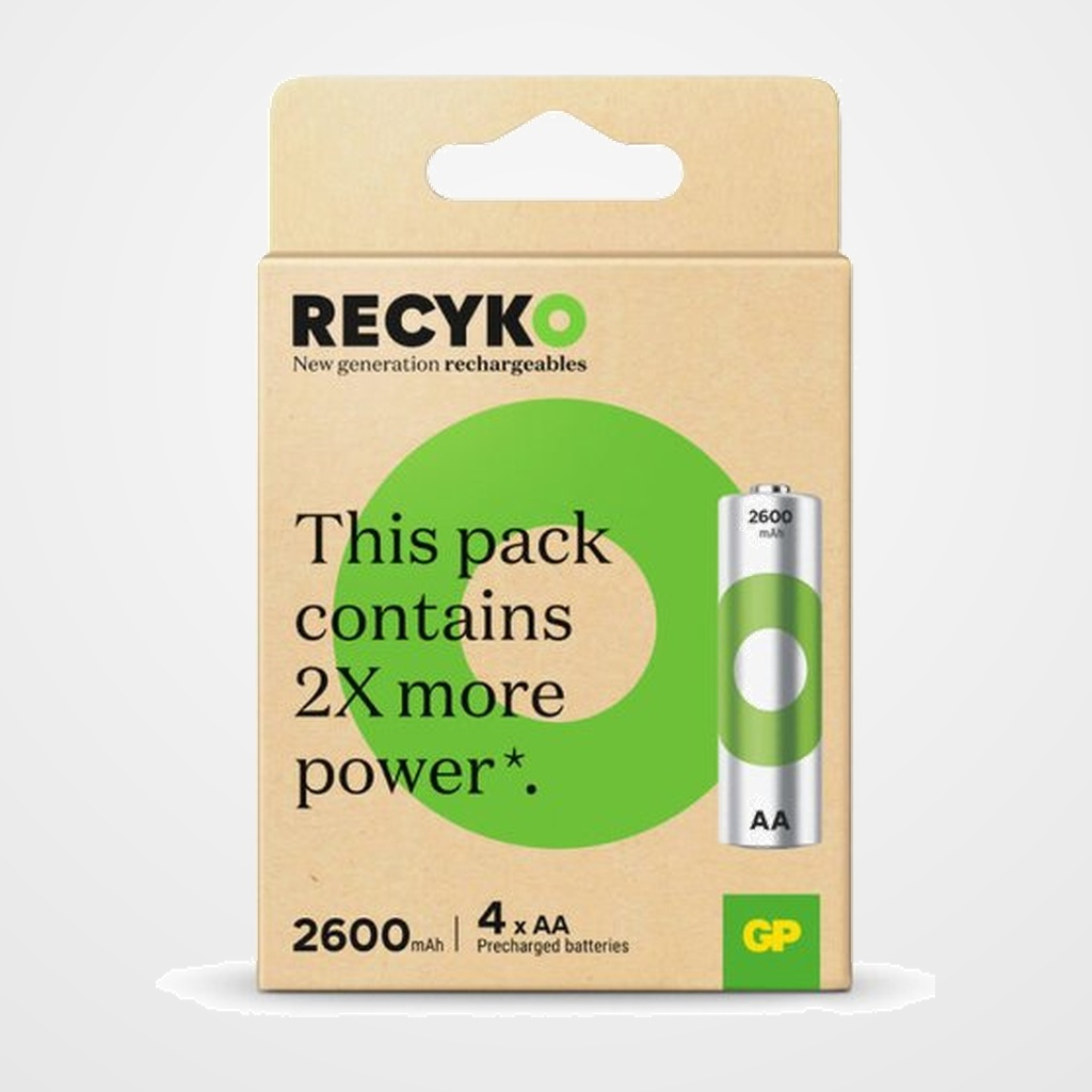 PILAS RECARGABLES GP 2600 AA mAH ALTA CAPACIDAD BLISTER de 4 (G145)