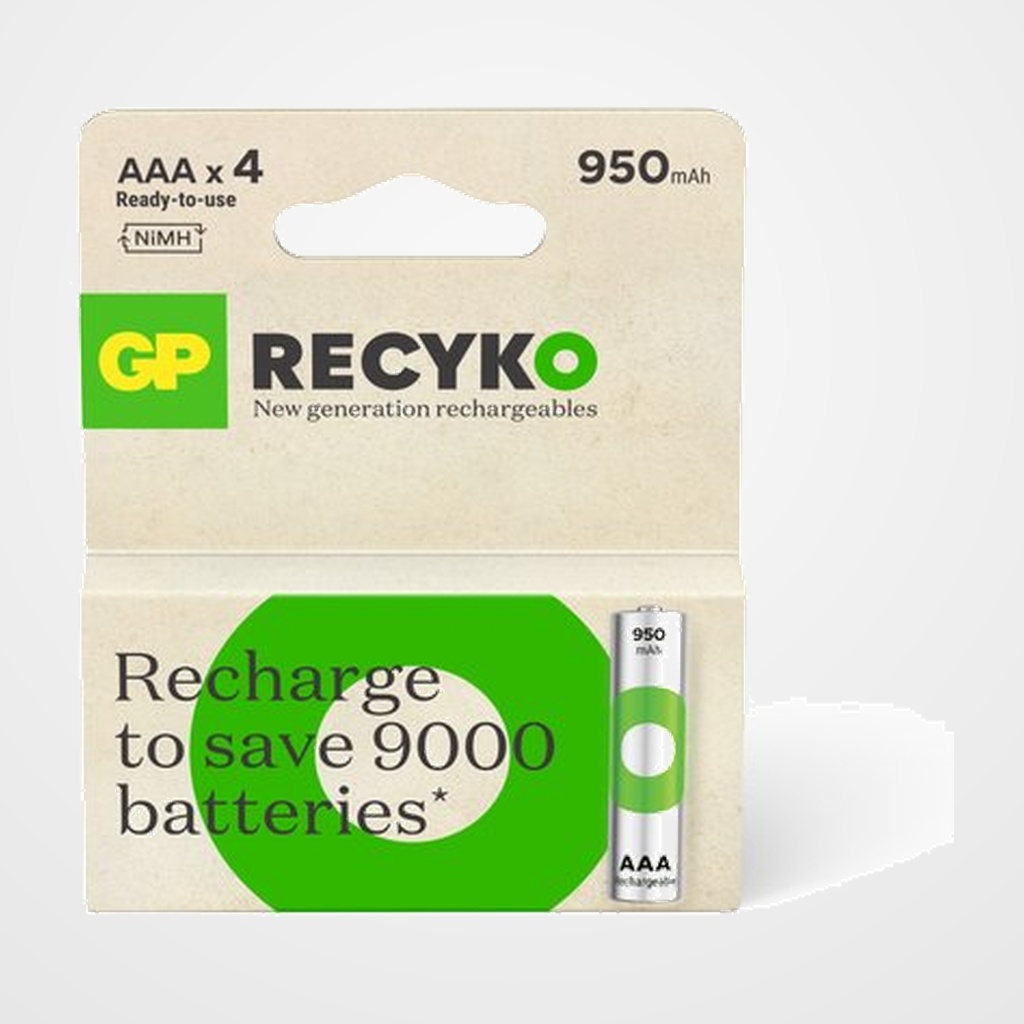 PILAS RECARGABLES GP 950 AAA 1000 mAh ALTA CAPACIDAD BLISTER de 4 (G140)