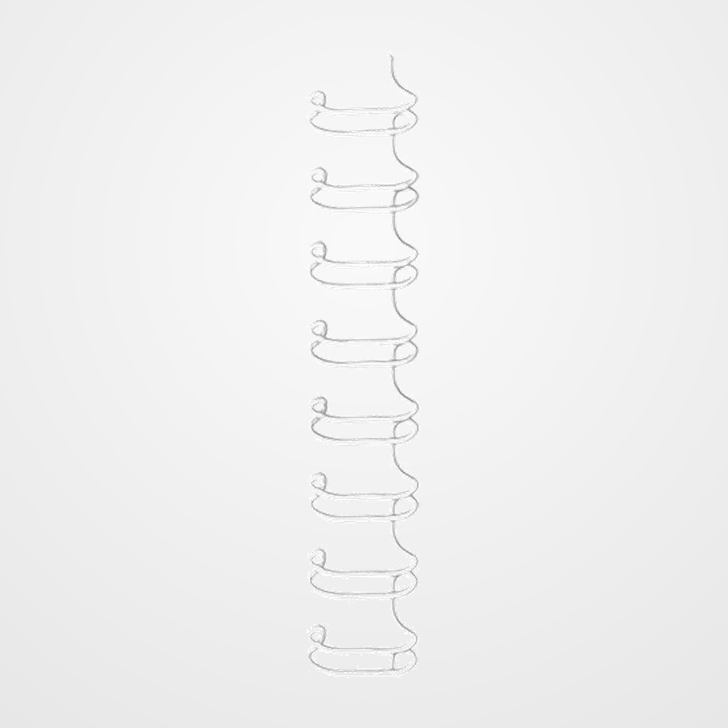 CANUTILLO metal WIRE-O FELLOWES (34 anillas paso 3:1)  6 mm BLANCO CAJA de 100