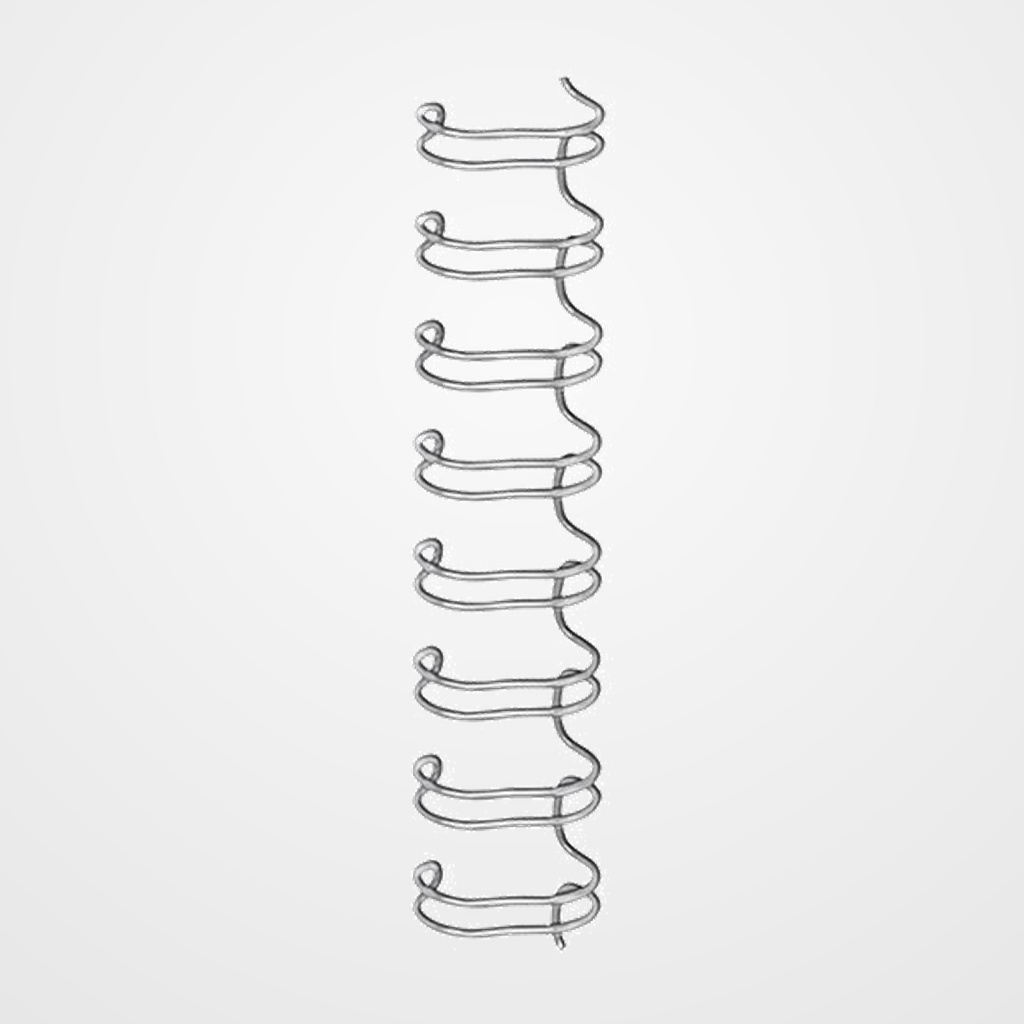 CANUTILLO metal WIRE-O FELLOWES (34 anillas paso 3:1) 14 mm PLATA CAJA de 100