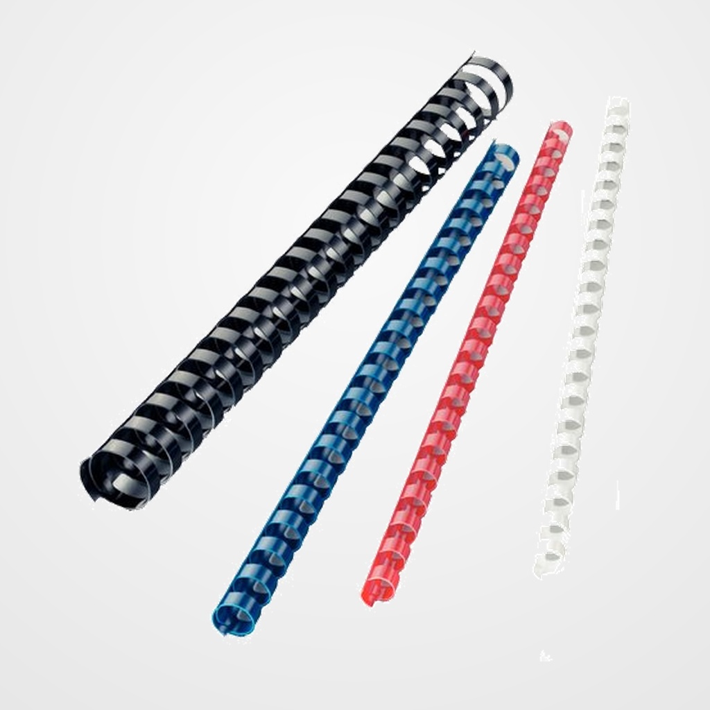 CANUTILLO PLASTICO 21 anillas paso US NEGRO 18 mm CAJA de 100