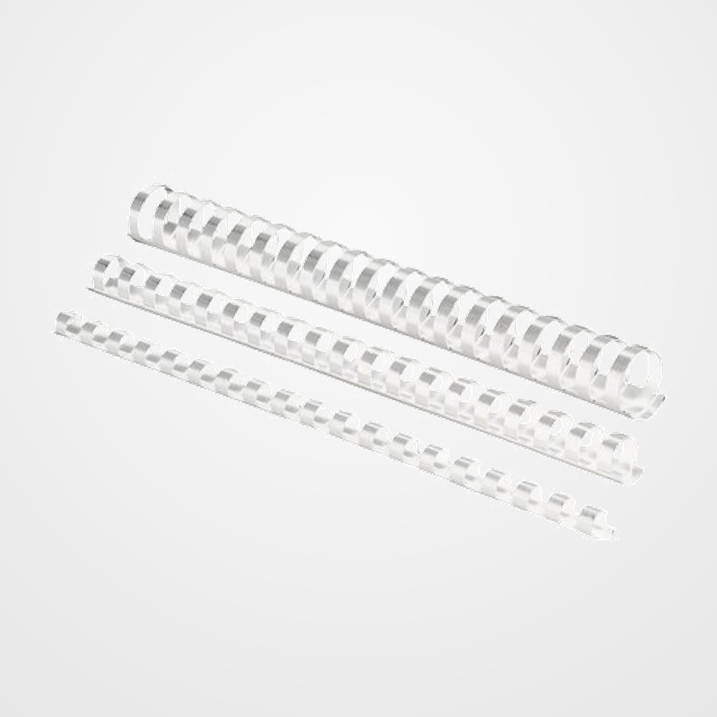 CANUTILLO PLASTICO FELLOWES 21 anillas paso US BLANCO 19 mm CAJA de 100